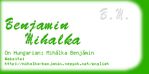 benjamin mihalka business card