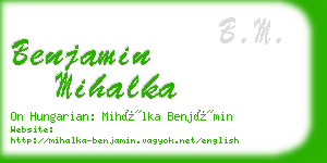 benjamin mihalka business card